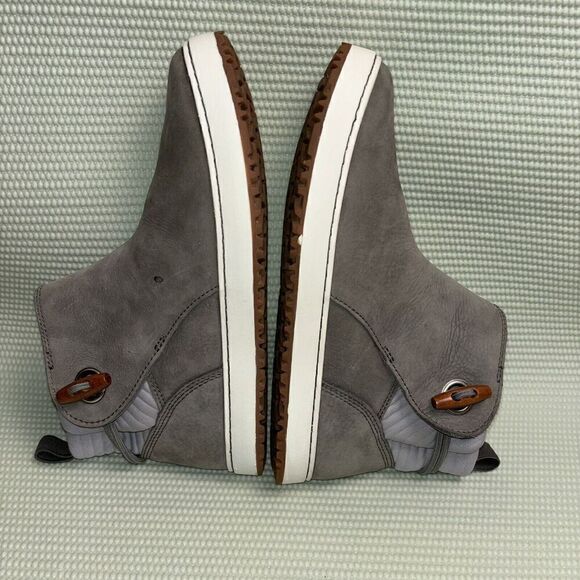 L.L. Bean Mountainside Toggle Boots Nubuck Leather Pull On Women’s Size 7 Gray - Picture 6 of 9